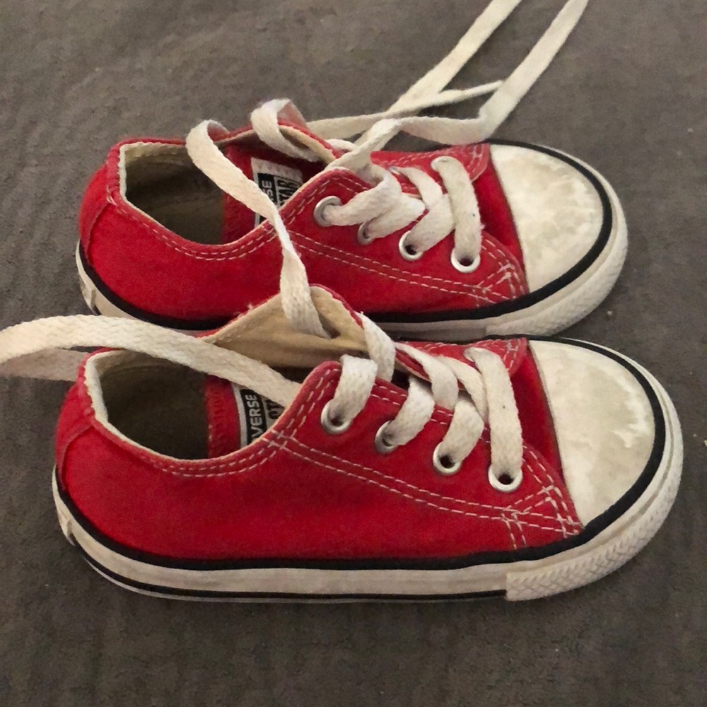 Red toddler converse shoes